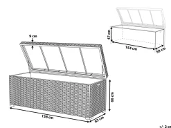 Opbevaringsboks MODENA 158 cm 63 cm Grå