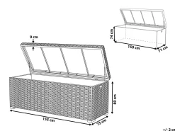 Opbevaringsboks MODENA 155 cm 75 cm Brun