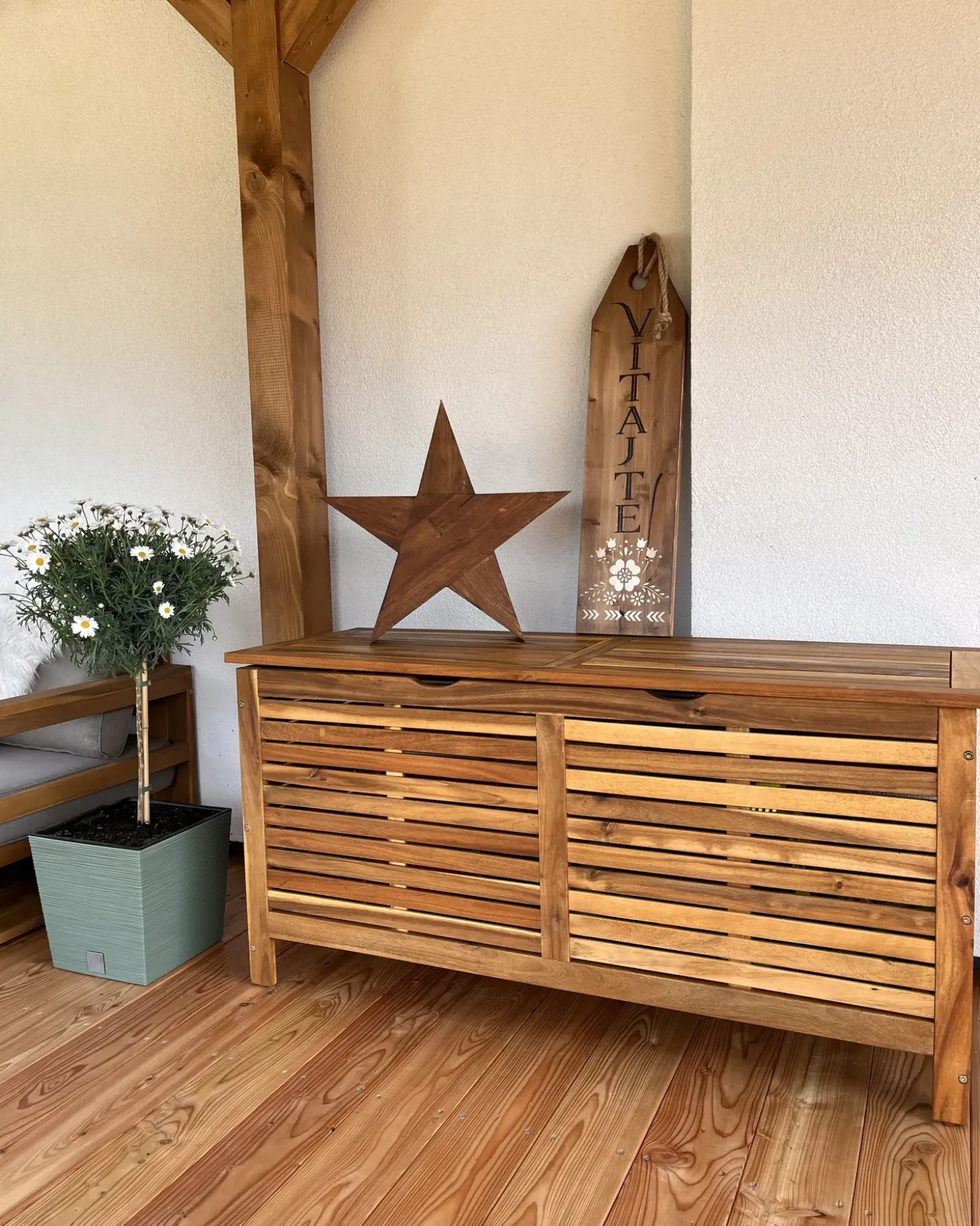 Opbevaringsboks RIVIERA 130 cm 48 cm Lysebrun