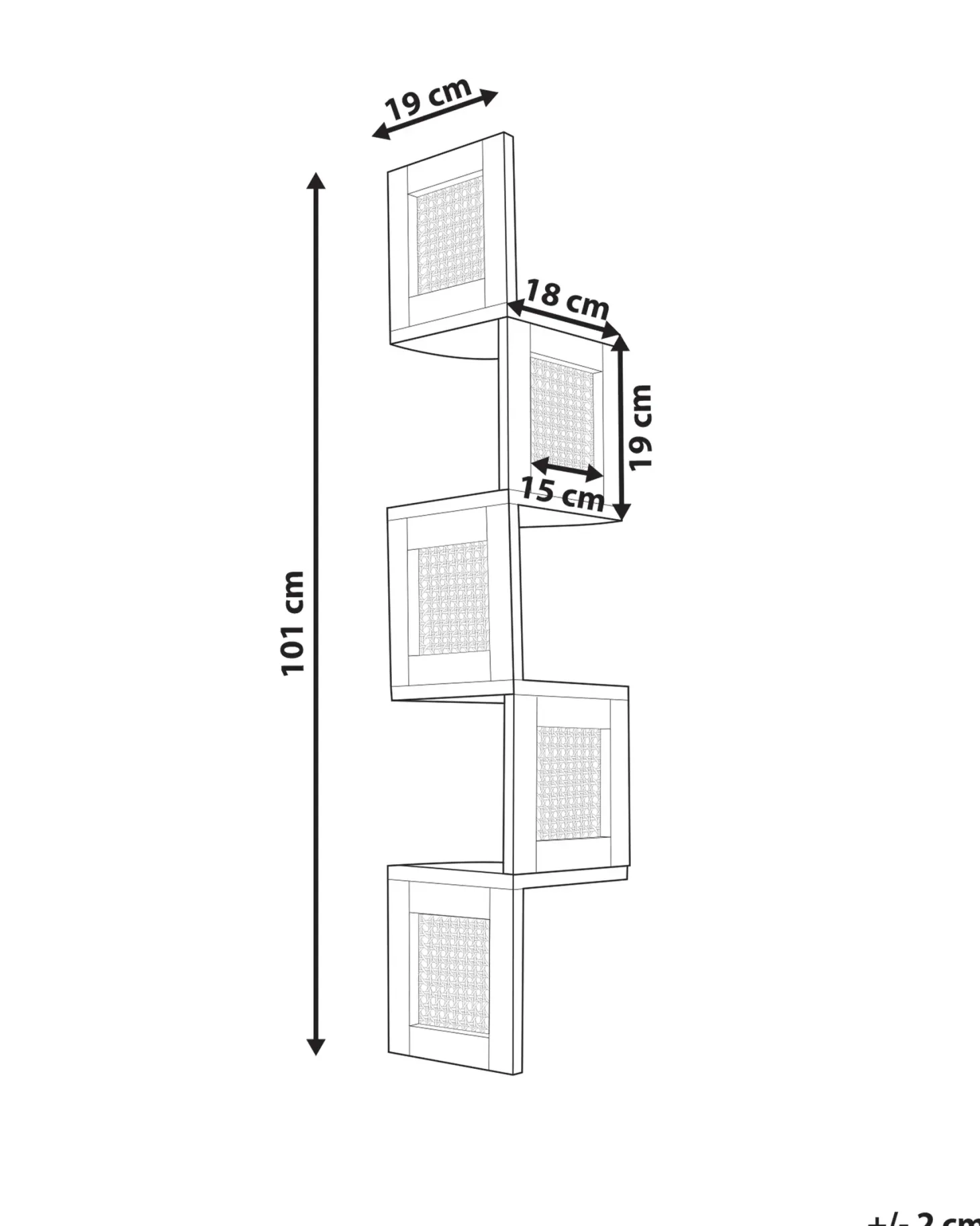 Opbevaringsskab med 4 hylder ALDER Paulownia træ 101 cm Sort