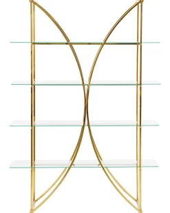 Opbevaringsskab med 4 hylder HOLLOW Metal 175 cm Guld