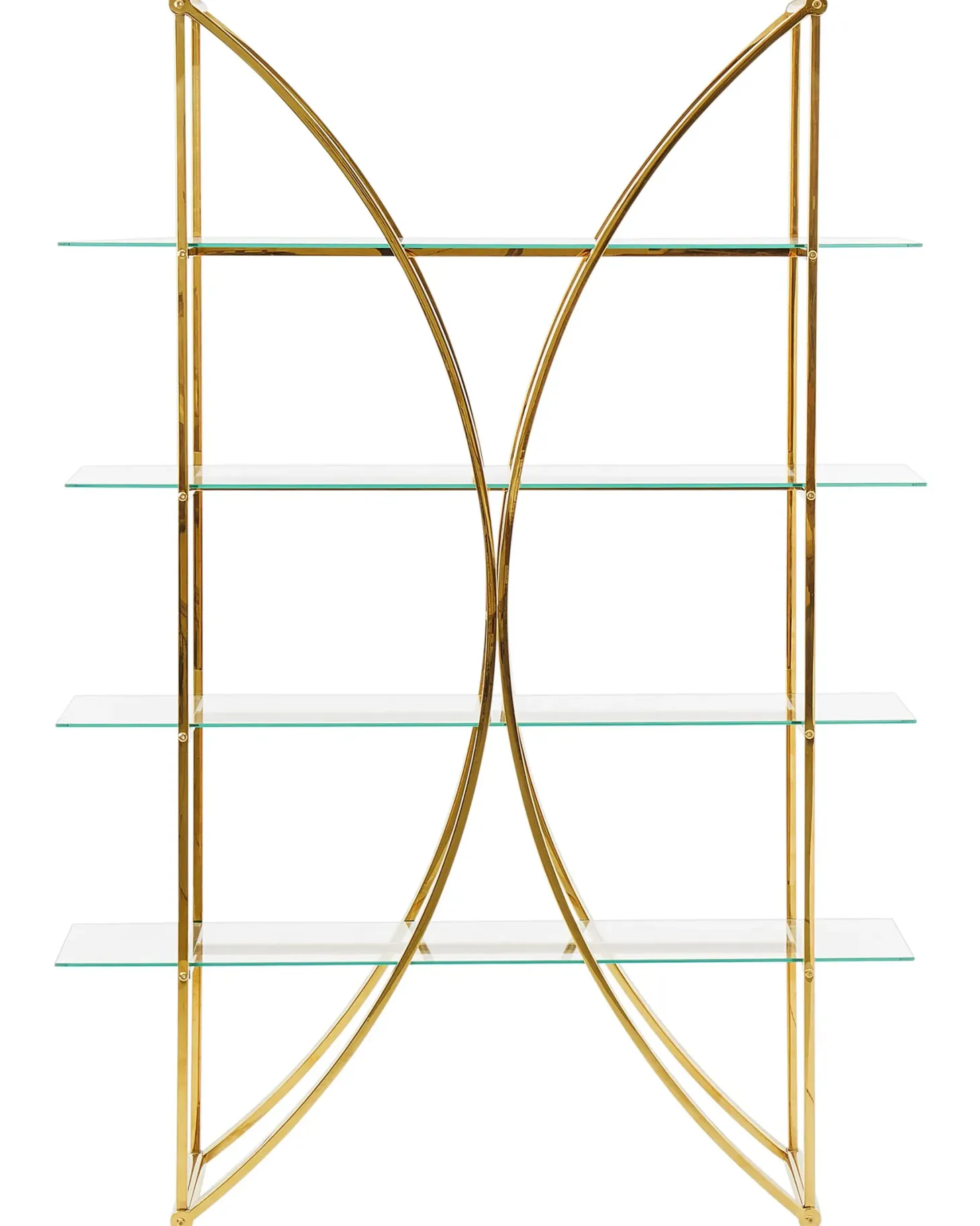 Opbevaringsskab med 4 hylder HOLLOW Metal 175 cm Guld