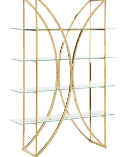 Opbevaringsskab med 4 hylder HOLLOW Metal 175 cm Guld