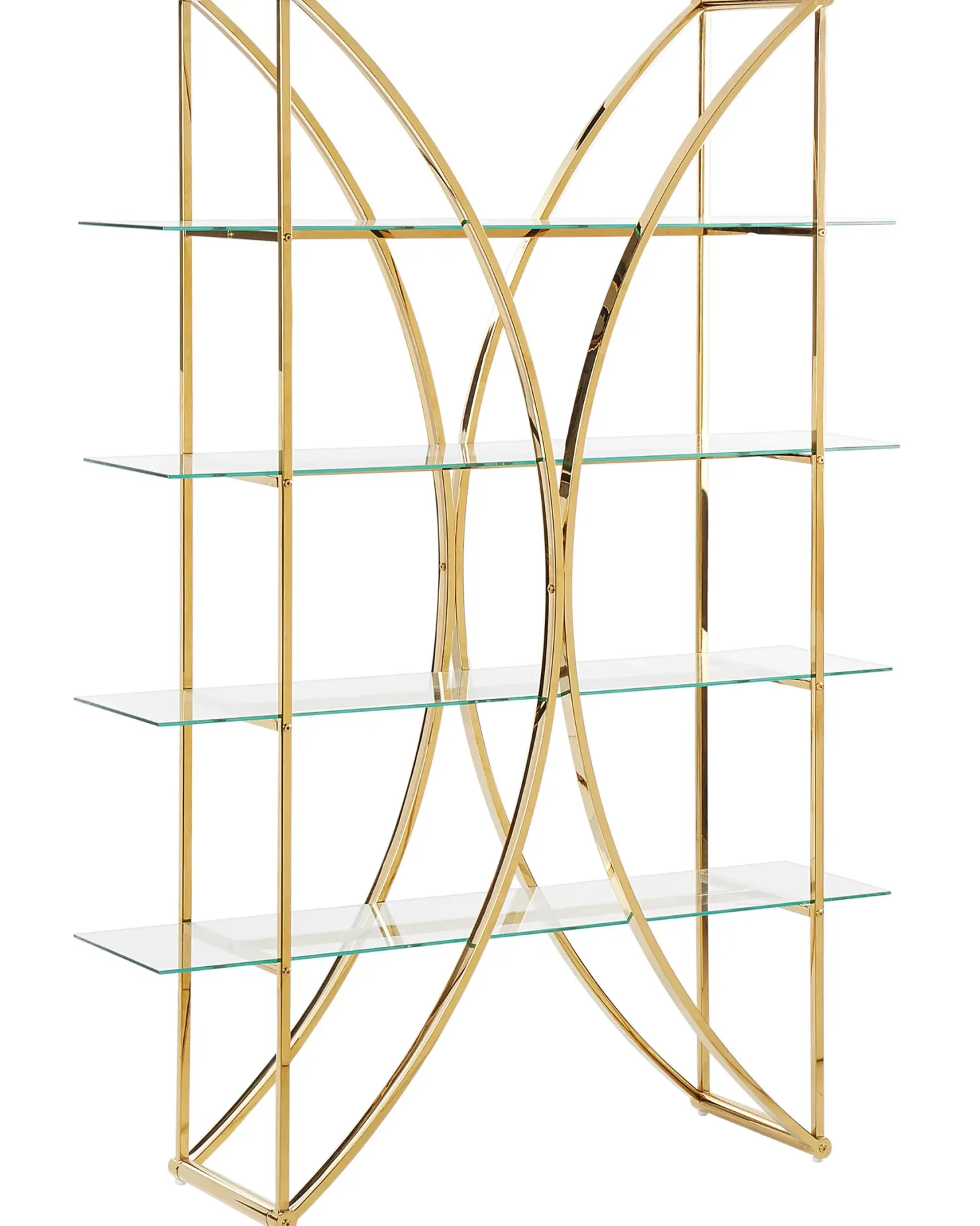 Opbevaringsskab med 4 hylder HOLLOW Metal 175 cm Guld