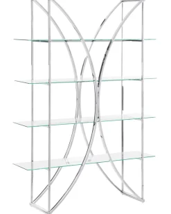 Opbevaringsskab med 4 hylder HOLLOW Metal 175 cm Sølv