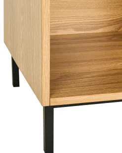 Opbevaringsskab med 4 hylder LEANDRO 175 cm Lysebrun