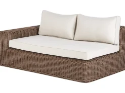 PALERMO 6 personers Have-hjørnesofa med fodskammel Brun PE-rattan