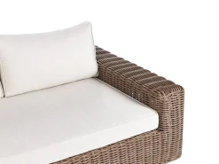 PALERMO 6 personers Have-hjørnesofa med fodskammel Brun PE-rattan