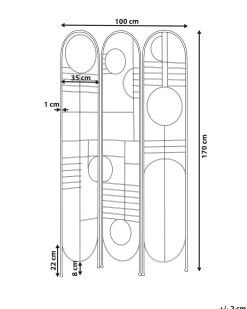 3 panelers rumdeler TURANIA Guld 100 cm 170 cm