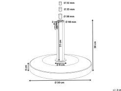 Parasolfod CRAVEGGIA Sølv Rund 25 kg