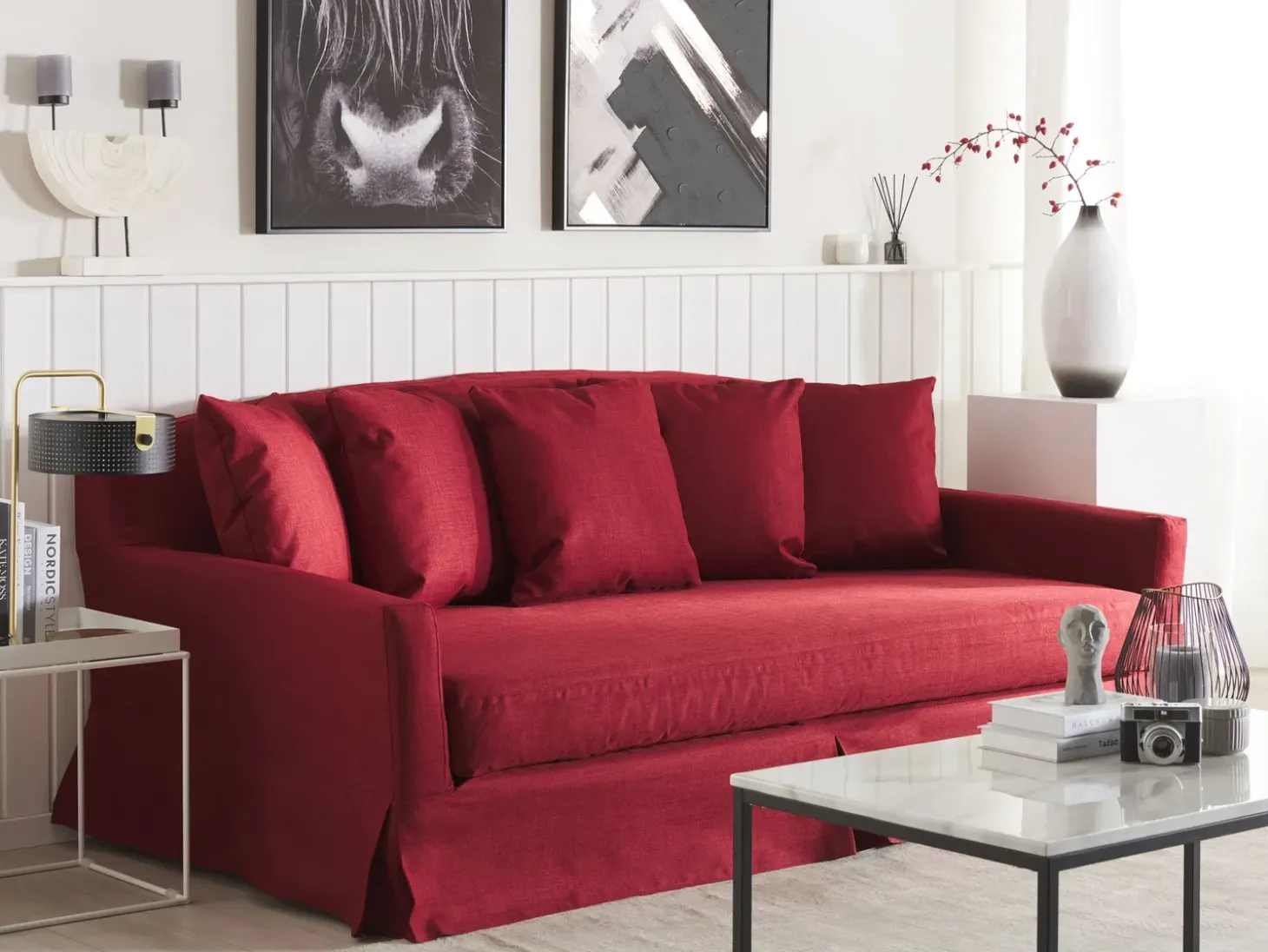 3 pers. sofaovertræk GILJA Rød