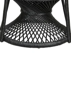 Påfuglestol EMMANUELLE Rattan Sort