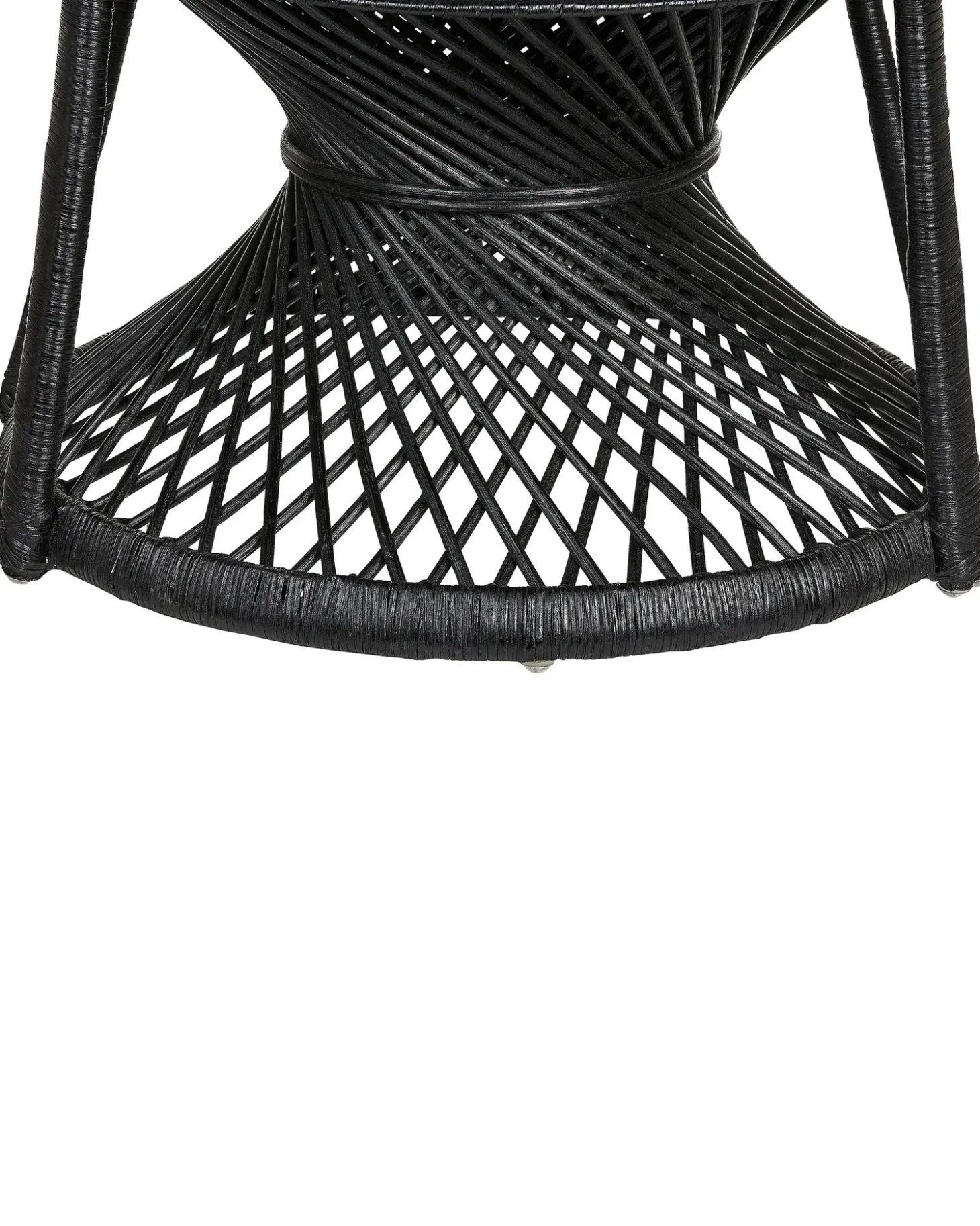 Påfuglestol EMMANUELLE Rattan Sort