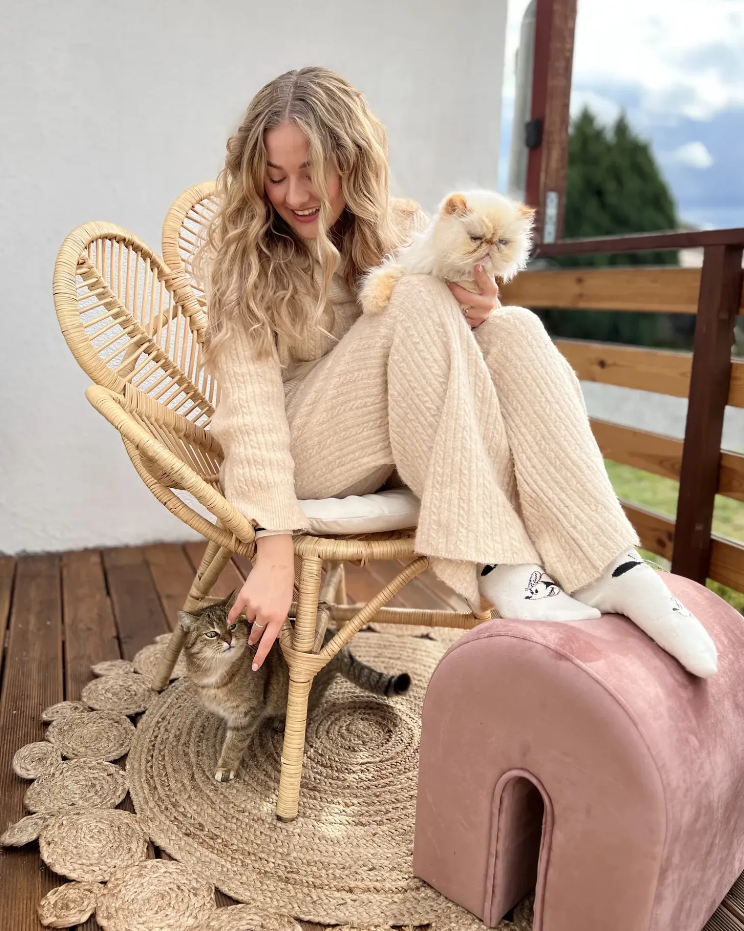 Påfuglestol FLORENTINE Rattan Naturlig