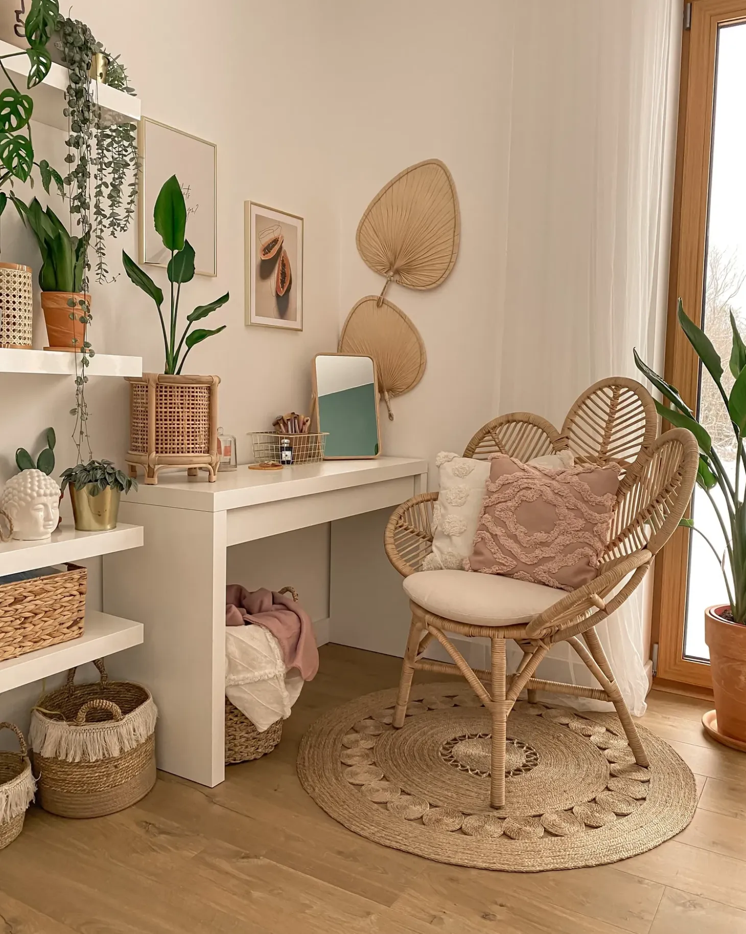 Påfuglestol FLORENTINE Rattan Naturlig