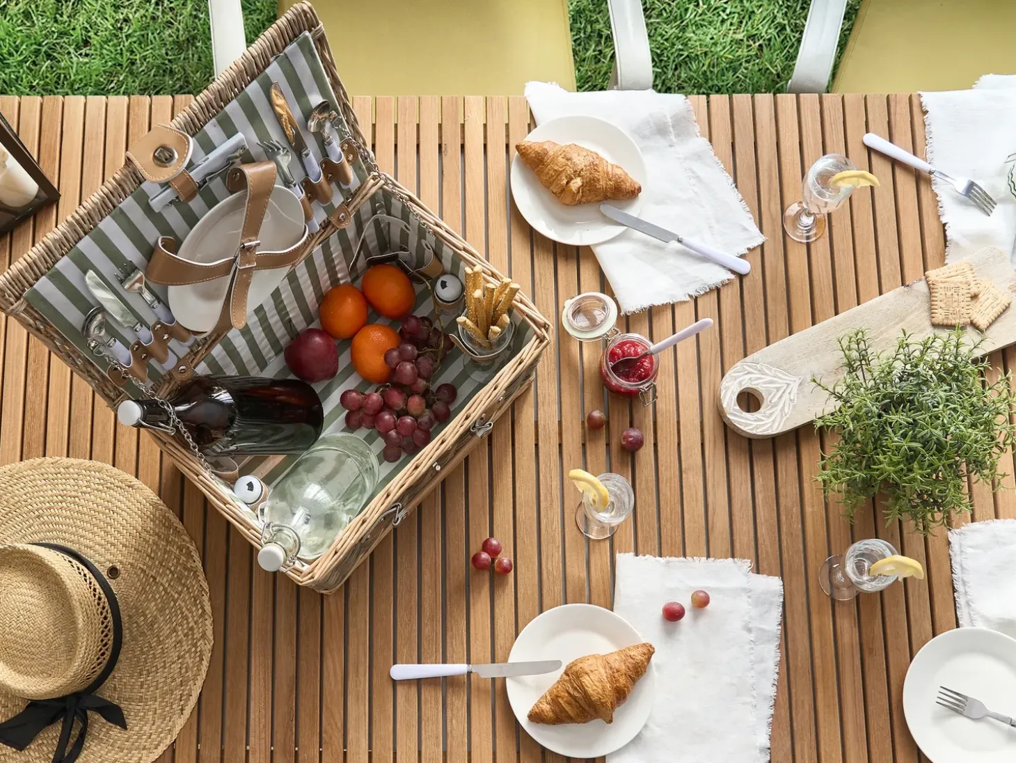Picnic-kurv CLEMENTINE Flet Naturlig