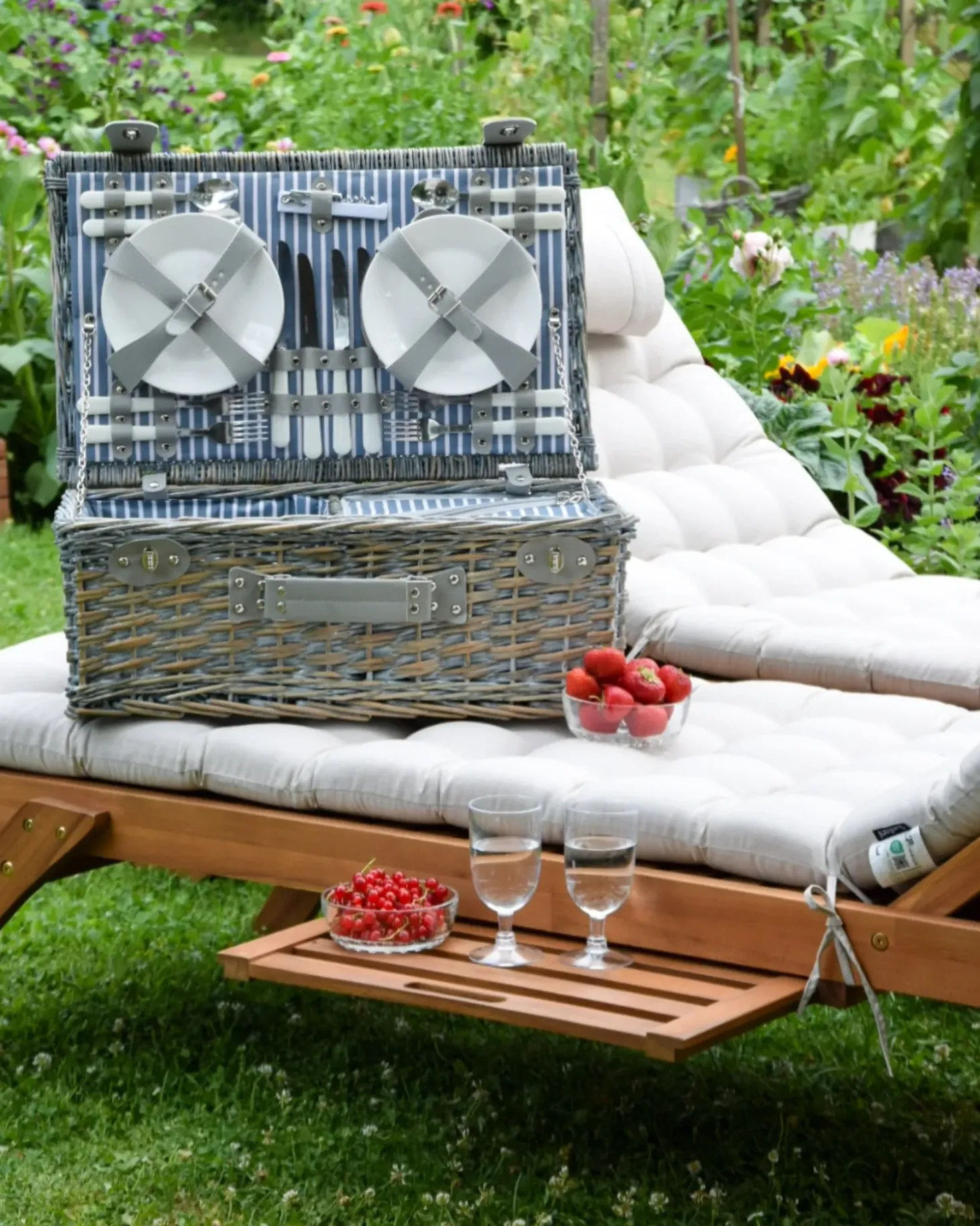 Picnic-kurv FIGUE Flet Grå