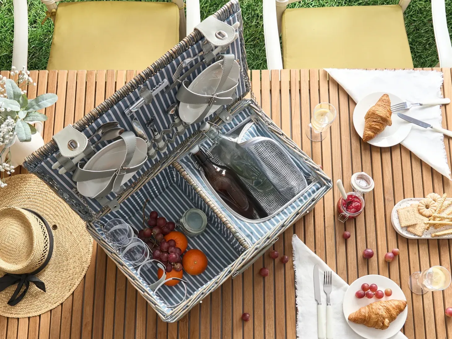 Picnic-kurv FIGUE Flet Grå