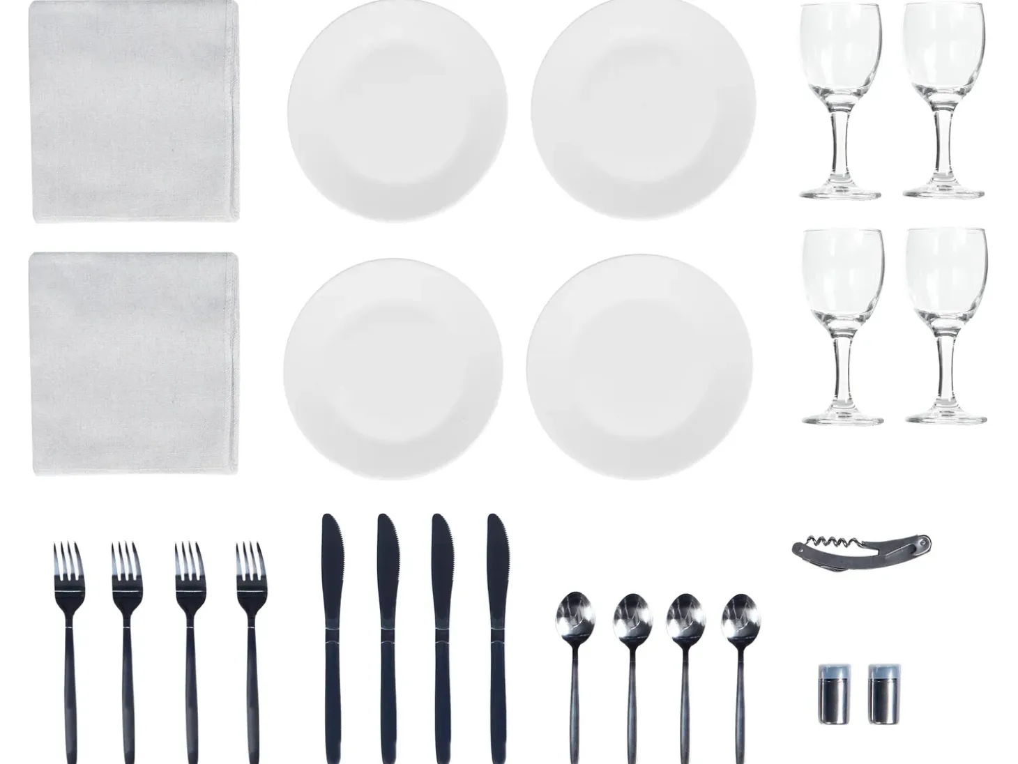 Picnic-kurv GROSEILLE Flet Grå