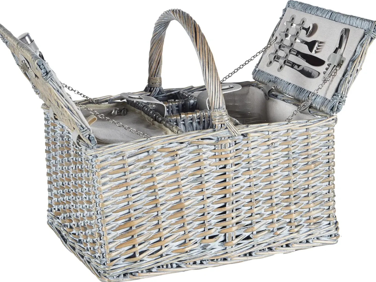 Picnic-kurv GROSEILLE Flet Grå