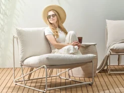 PICO 4 personers havesofasæt Lys Beige Metal