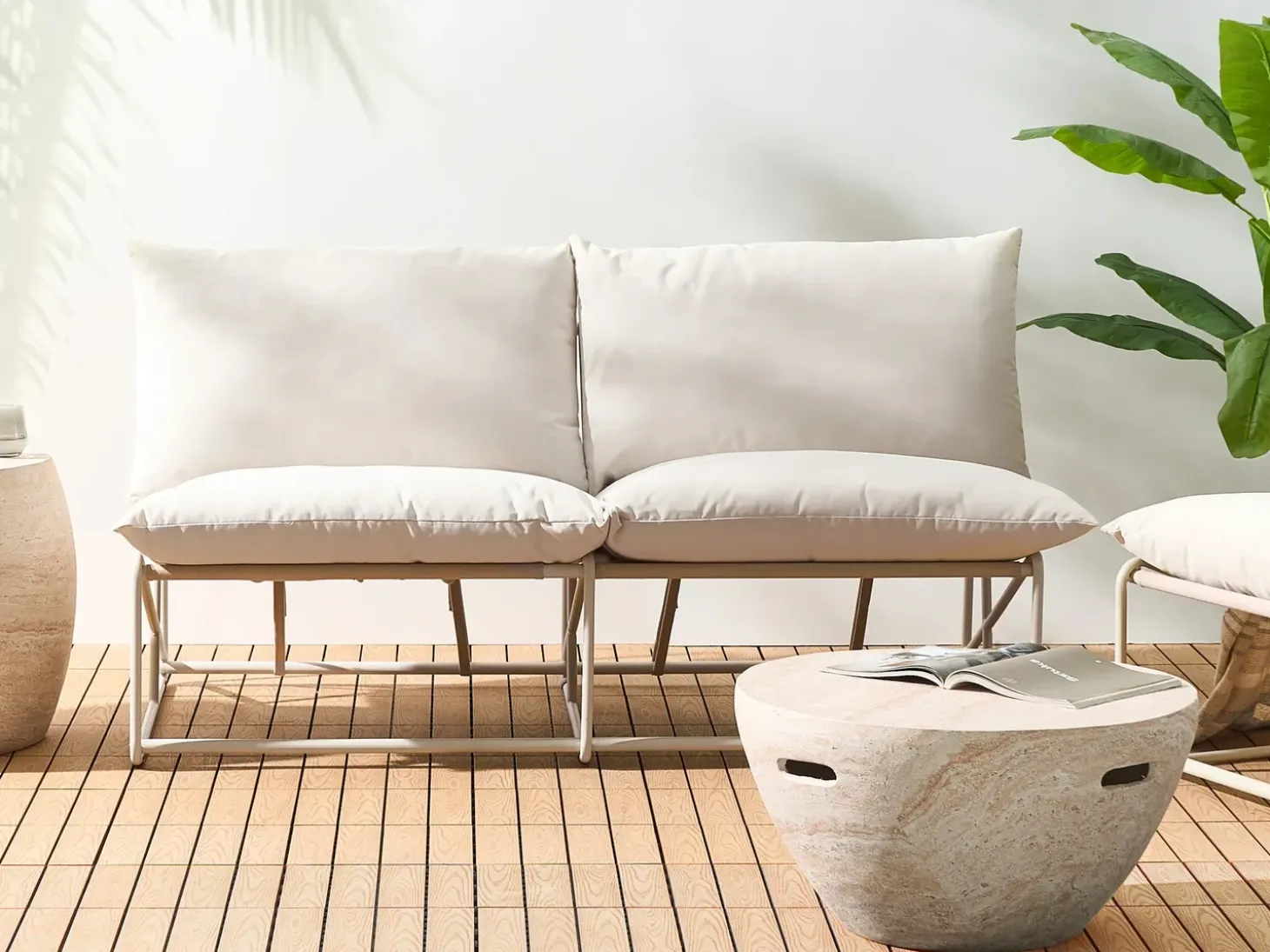 PICO 4 personers havesofasæt Lys Beige Metal