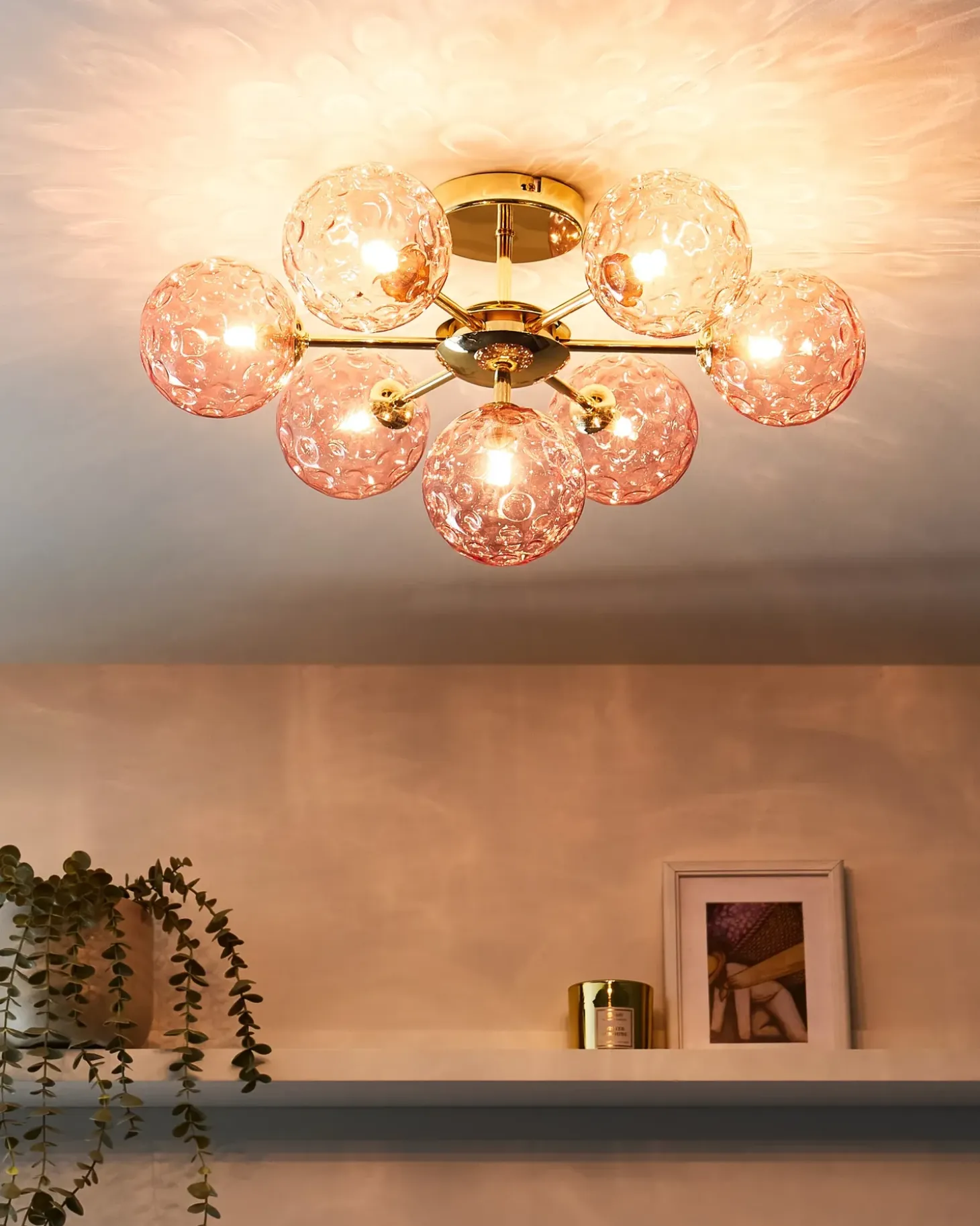 Plafond ANADYR Glas Lyserød