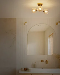 Plafond MARICAO Glas Messing