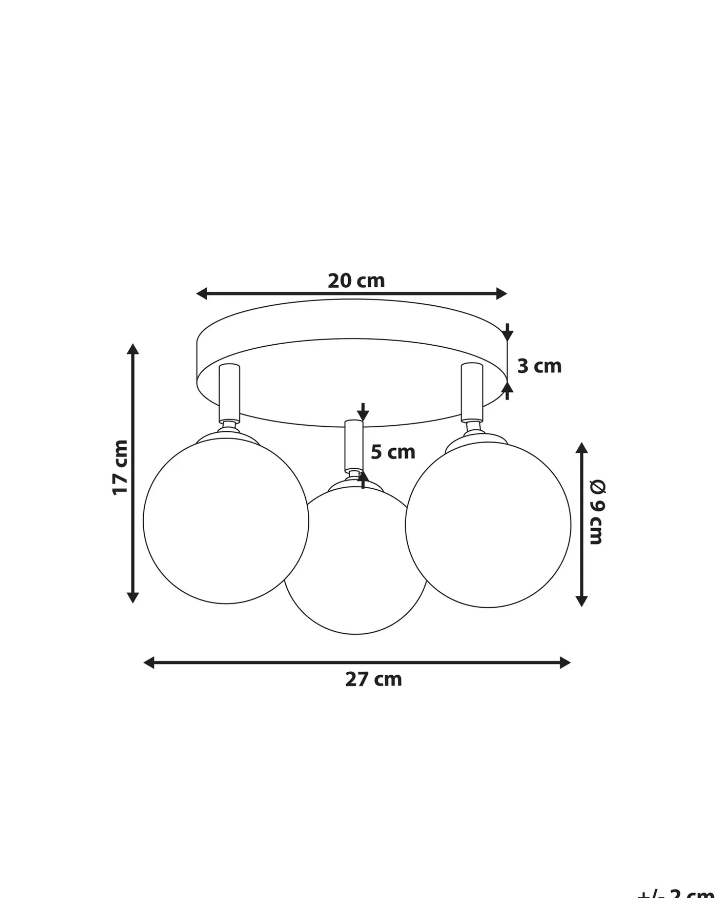 Plafond MAVILLA Glas Messing