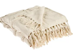 Plaid CHACK Bomuld 190 x 190 cm Beige