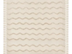 Plaid KHARI Bomuld 200 x 200 cm Lys Beige