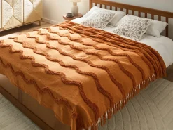 Plaid KHARI Bomuld 200 x 200 cm Orange