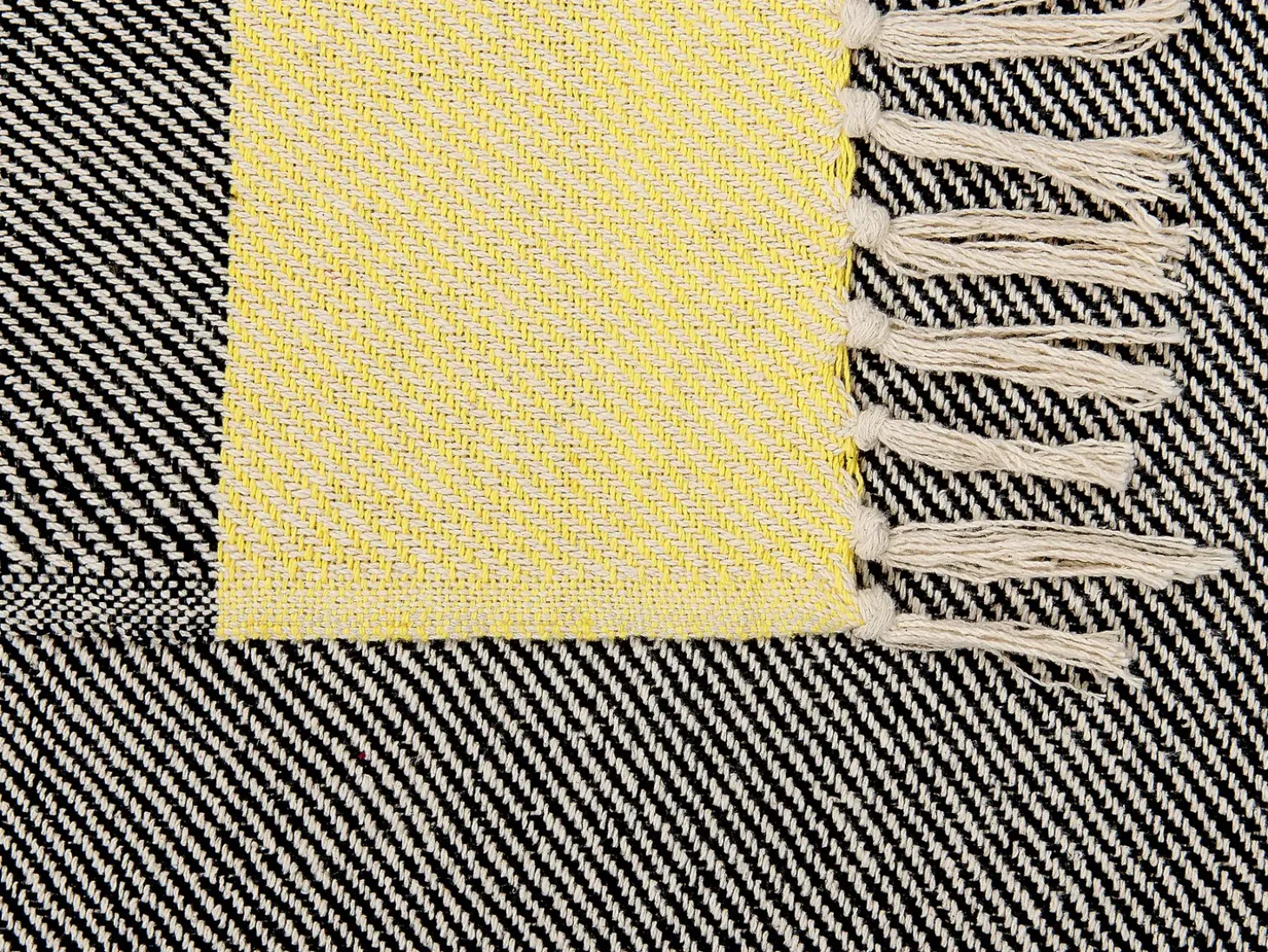 Plaid LAPU Bomuld 125 x 150 cm Sennepsgul