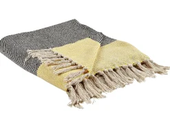 Plaid LAPU Bomuld 125 x 150 cm Sennepsgul