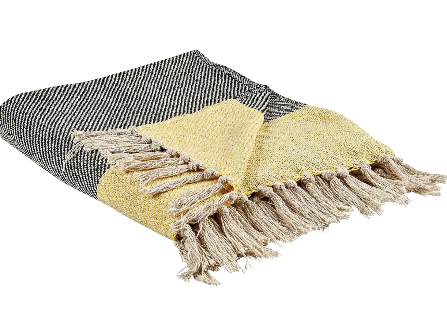 Plaid LAPU Bomuld 125 x 150 cm Sennepsgul