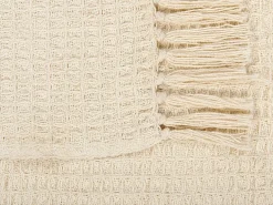 Plaid MALU Bomuld 125 x 150 cm Lys Beige
