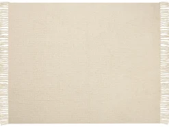 Plaid MALU Bomuld 125 x 150 cm Lys Beige
