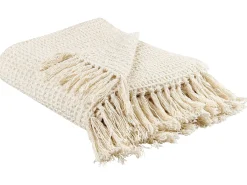 Plaid MALU Bomuld 125 x 150 cm Lys Beige