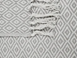 Plaid MITYAL Bomuld 125 x 150 cm Brungrå