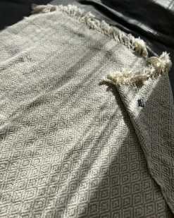 Plaid MITYAL Bomuld 125 x 150 cm Brungrå