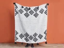 Plaid SAATLI 130 x 150 cm Hvid