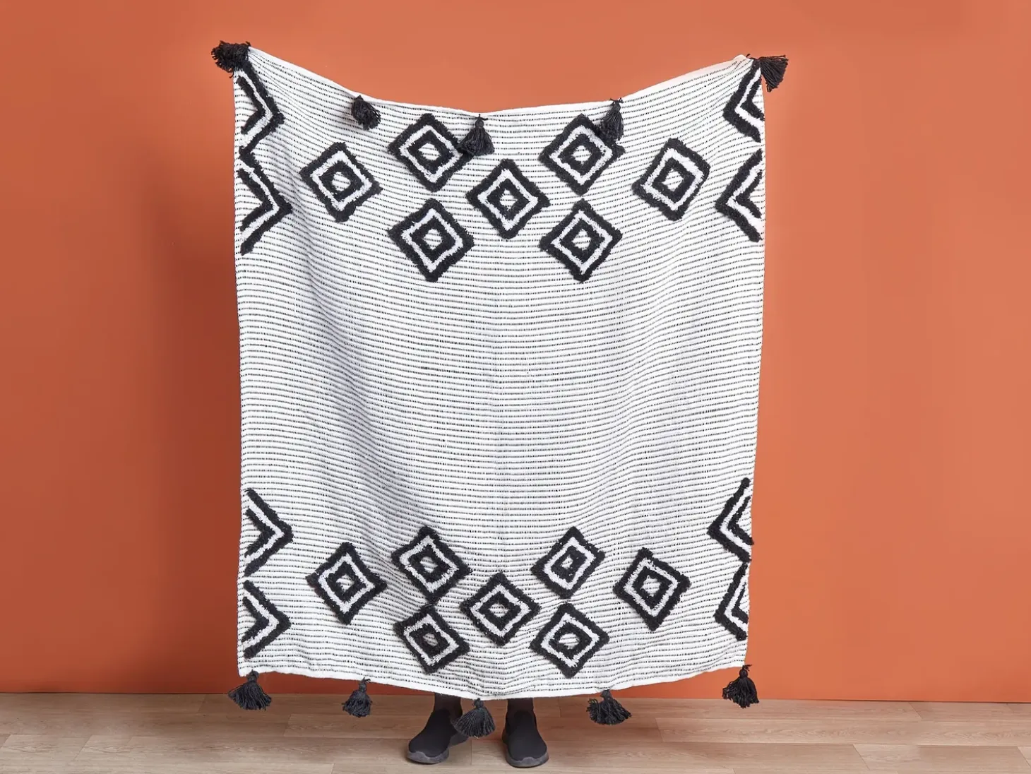 Plaid SAATLI 130 x 150 cm Hvid
