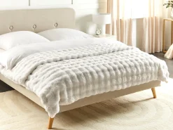 Plaid SALKA Kunstig pels 200 x 220 cm Hvid