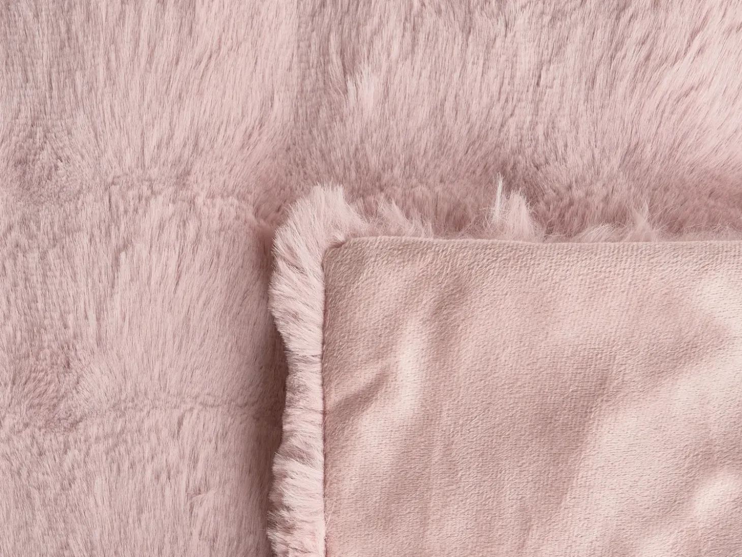 Plaid SALKA Kunstig pels 200 x 220 cm Pastellrosa