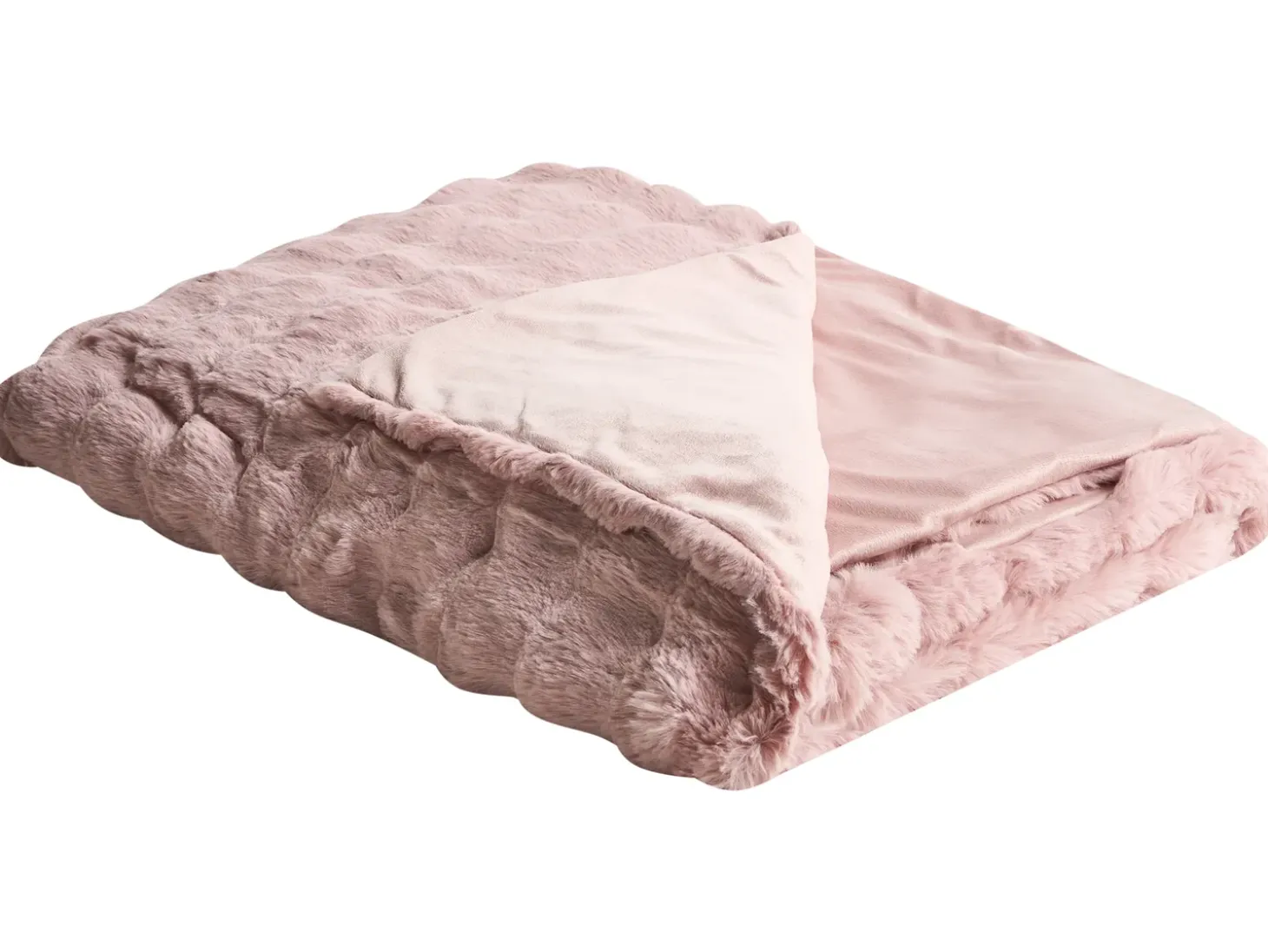 Plaid SALKA Kunstig pels 200 x 220 cm Pastellrosa