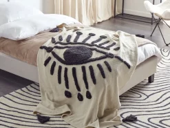 Plaid SEDIO Bomuld 125 x 150 cm Hvid