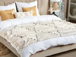 Plaid ULUYOL Bomuld 130 x 170 cm Beige