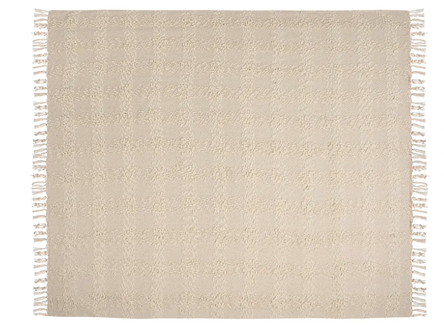 Plaid VELLA 200 x 220 cm Cremehvid