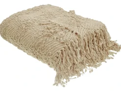 Plaid VELLA Bomuld 150 x 200 cm Beige