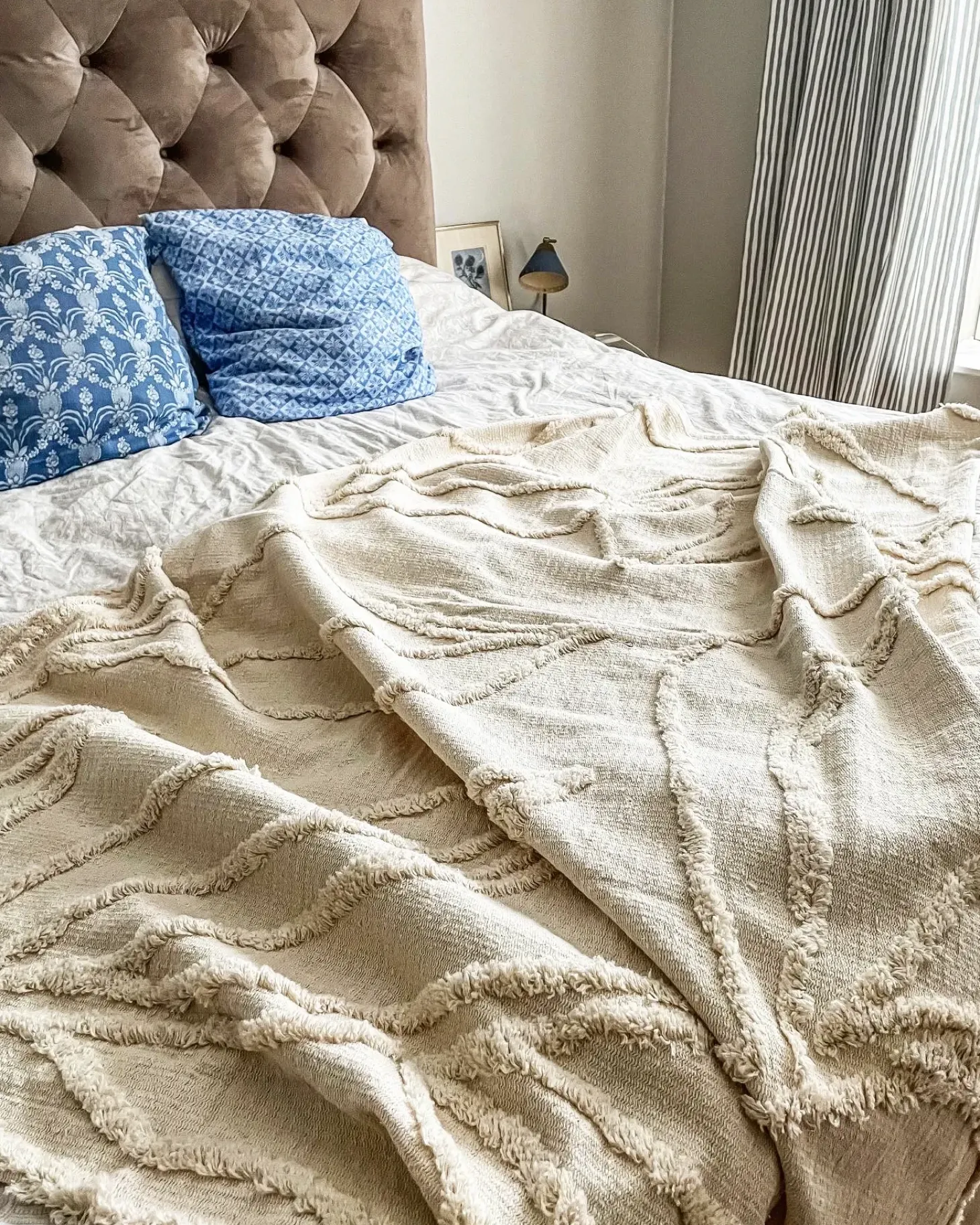 Plaid ACACIA Bomuld 130 x 160 cm Beige